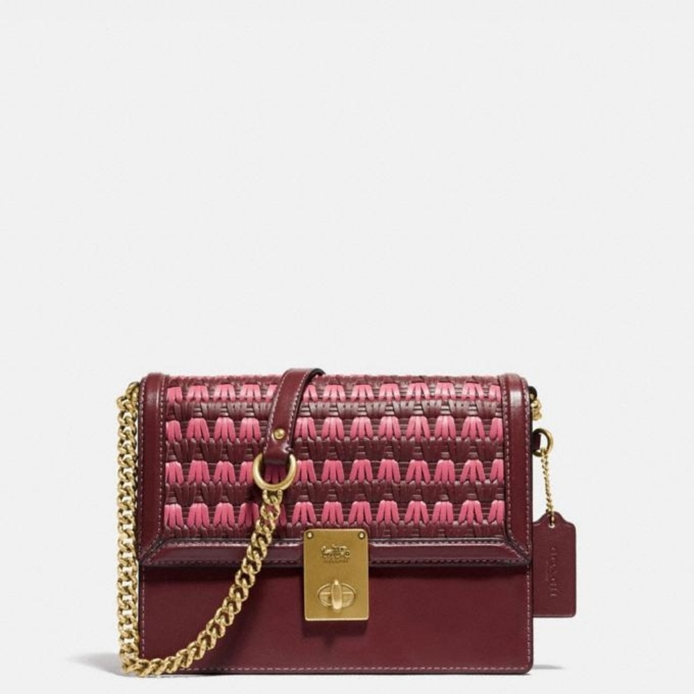 Coach Hutton Shoulder Bag With Weaving